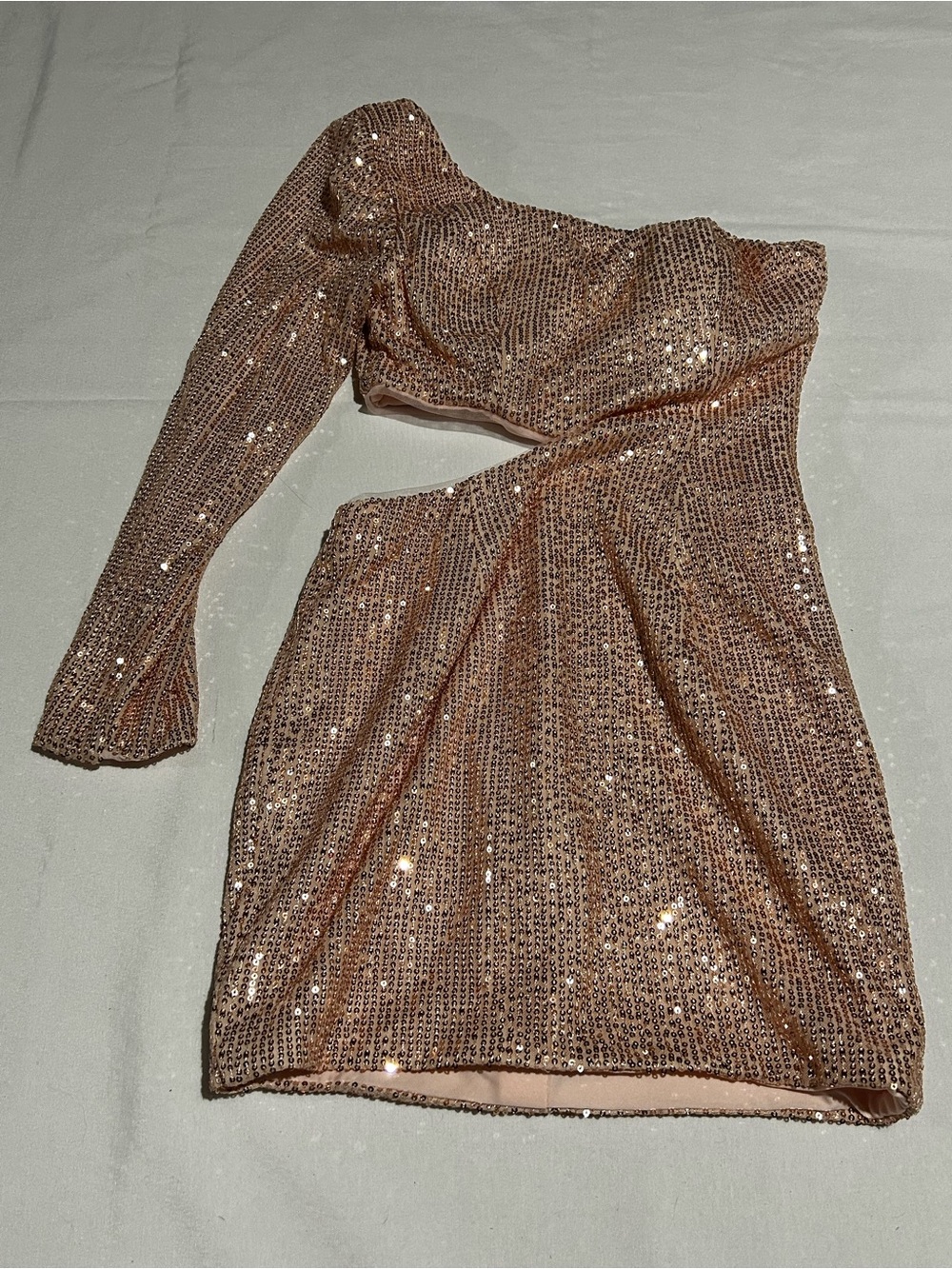 Homecoming dress Sequin One-Shoulder Mini Dress.